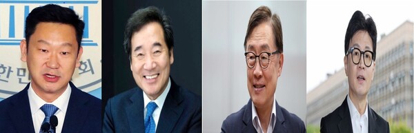 왼쪽부터 곽상언, 이낙연, 최재형, 한동훈
