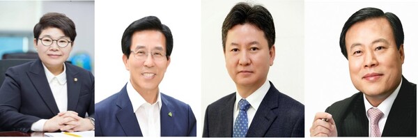 왼쪽부터 임이자 현 의원, 고윤환 전 문경시장, 한창섭 전 행안부 차관, 이한성 전 의원