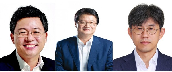 왼쪽부터 박정하 국민의힘 의원, 원창묵 전 원주시장, 여준성 민주당 강원도당 대변인   