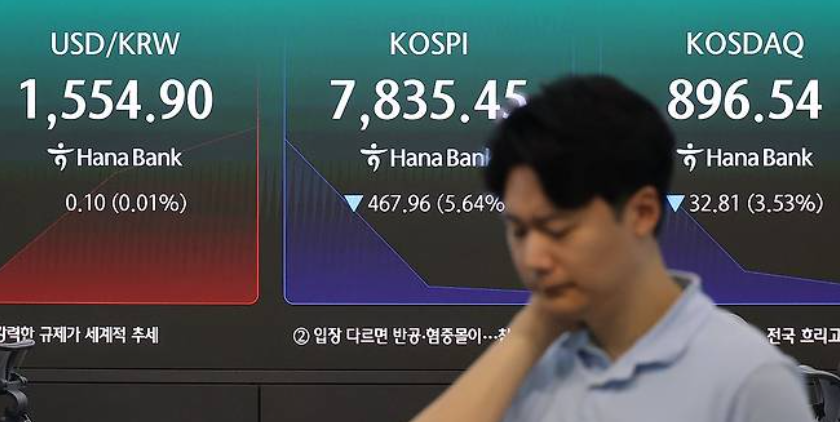미국 뉴욕증시에서 촉발된 인공지능(AI) 및 반도체 거품론이 한국 증시를 직격하며 코스피 지수가 개장과 동시에 한 때 8000선 아래로 주저앉았다.